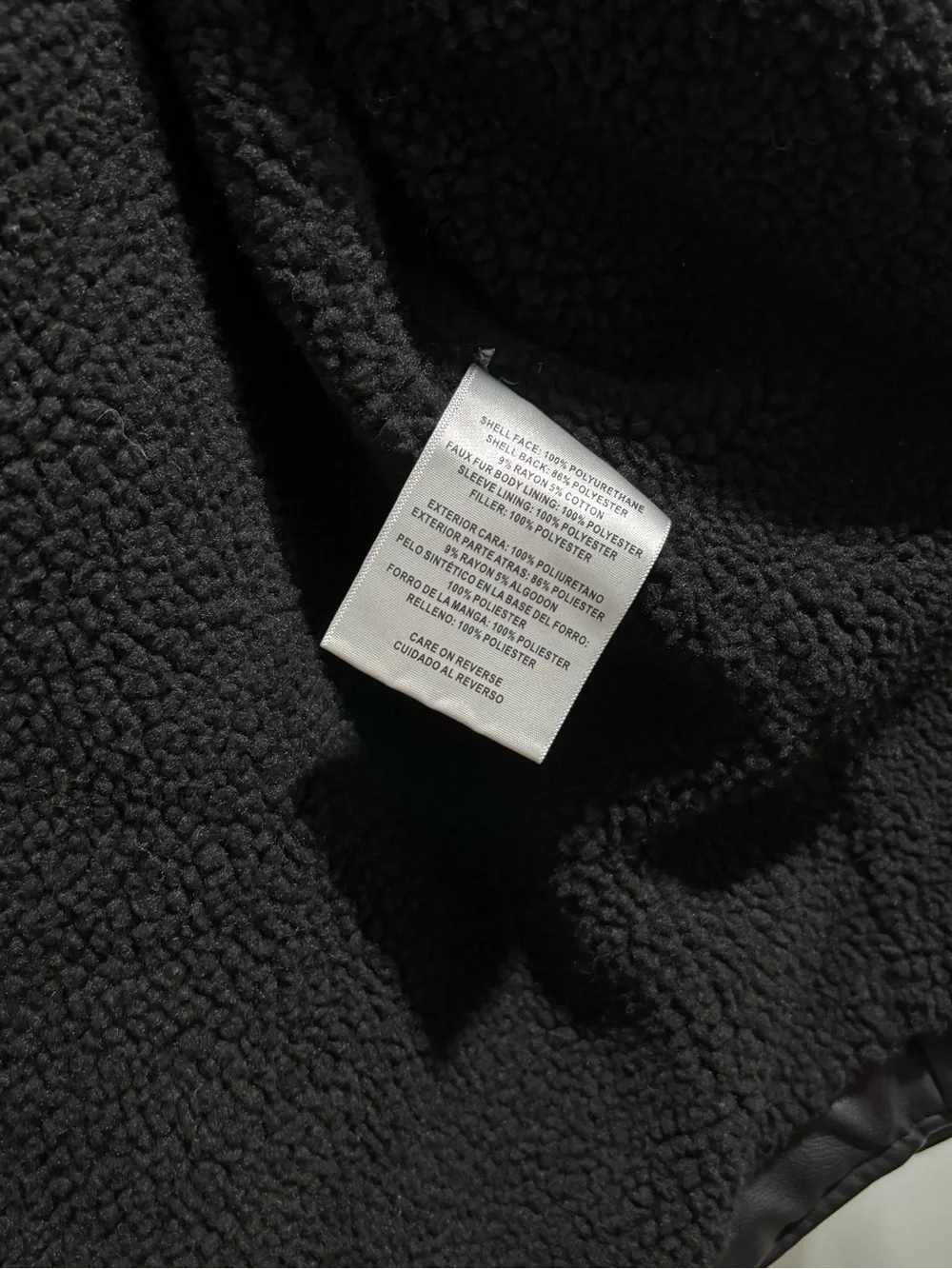 Levi's Black Faux Leather Sherpa-Trim Bomber Jacket